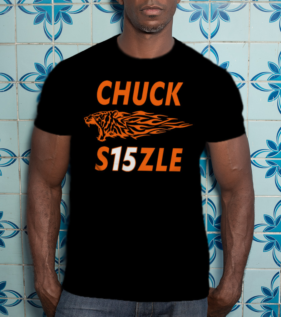 CHUCK SIZZLE S15ZLE Tiger Flame Cincinnati Bengals T-Shirt