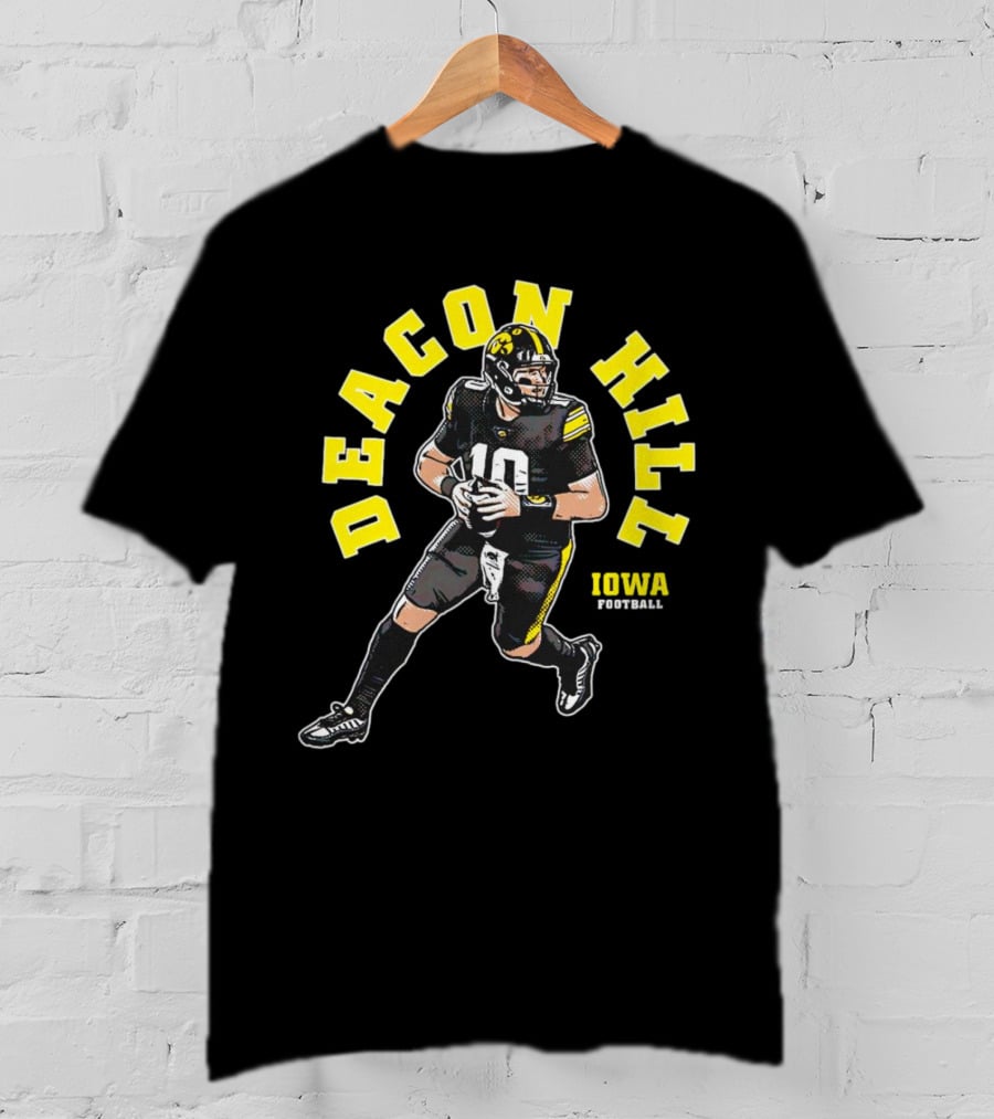 Deacon Hill Iowa Football Cartoon Player Number 10 T-Shirt