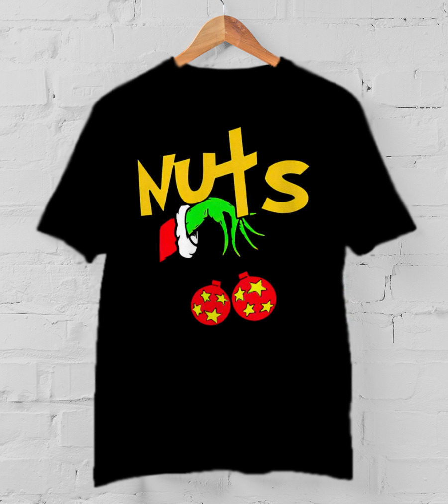 Grinch Nuts Bauble Christmas Santa Hat Holiday Humor T-Shirt