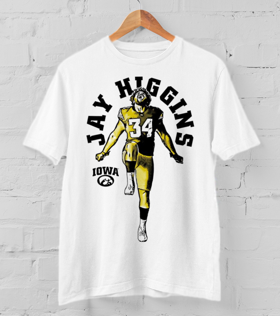 Jay Higgins Iowa Hawkeyes Football 34 Player T-Shirt