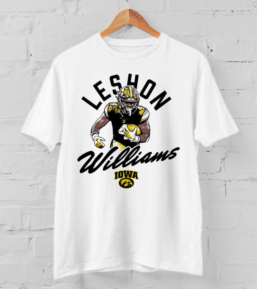 Leshon Williams Iowa Football Hawkeyes Cartoon Football Player T-Shirt