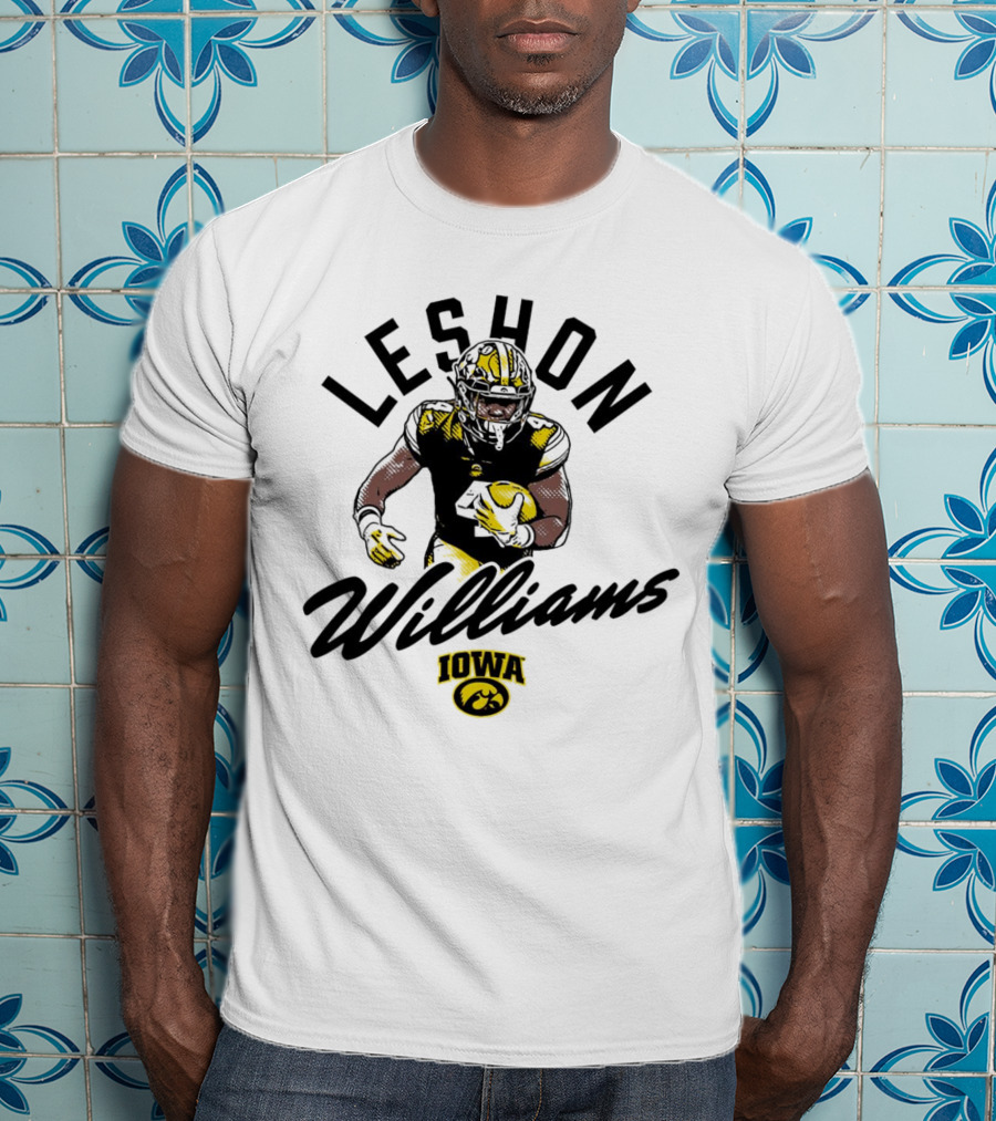 Leshon Williams Iowa Football Hawkeyes Cartoon Football Player T-Shirt
