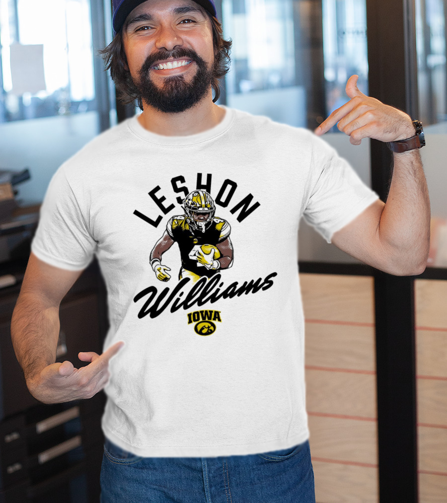 Leshon Williams Iowa Football Hawkeyes Cartoon Football Player T-Shirt