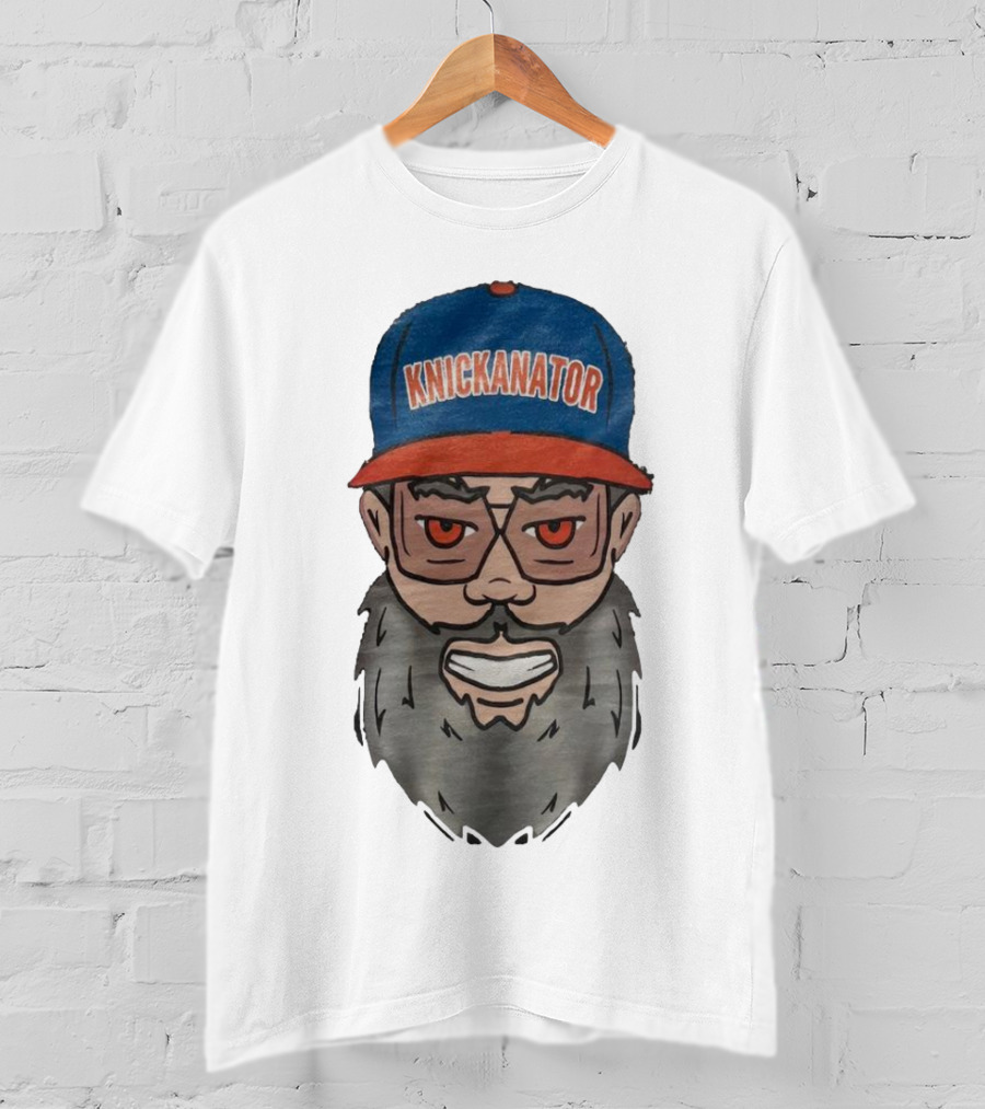 Nickanator New York Knicks Beard Hat Face T-Shirt