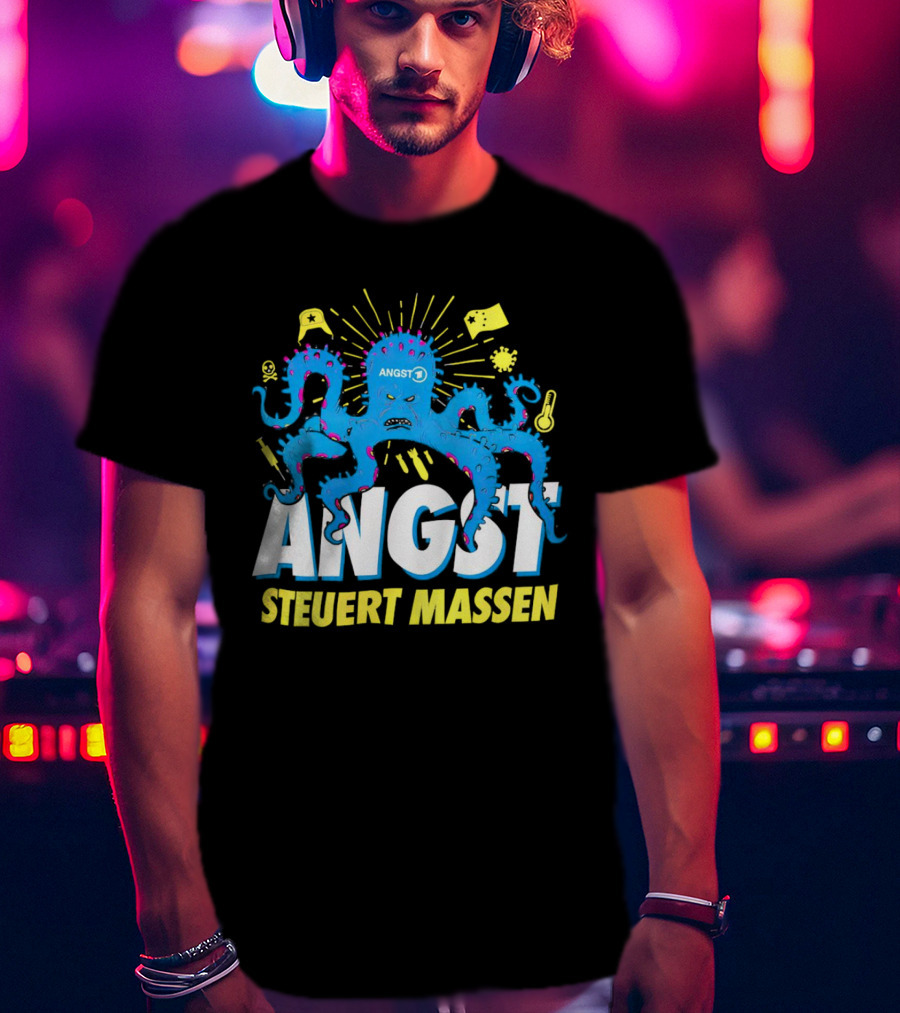 Angst Steuert Massen Octopus With Symbols And Expressions T-Shirt