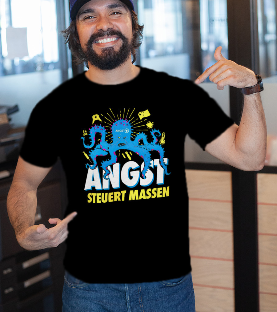 Angst Steuert Massen Octopus With Symbols And Expressions T-Shirt