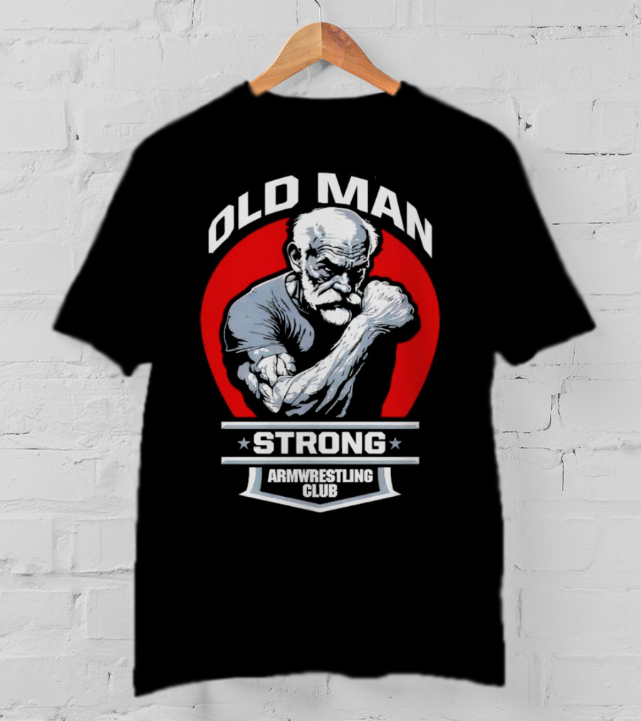 Old Man Strong Armwrestling Club Vintage Style Retro T-Shirt