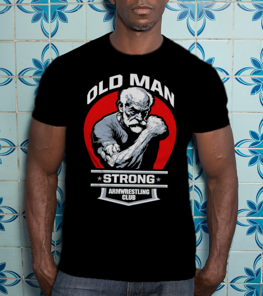 Old Man Strong Armwrestling Club Vintage Style Retro T-Shirt