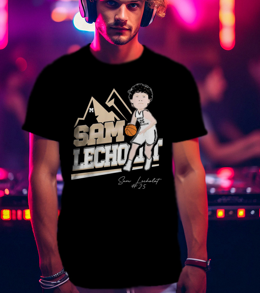 Sam Lecholat Montana State Bobcats Collective #25 Signature Basketball Player M T-Shirt