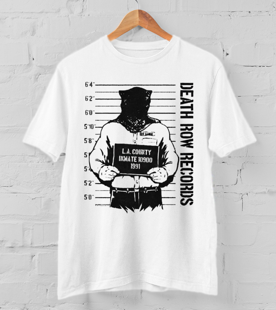 Death Row Records LA County Inmate 1990 1991 T-Shirt