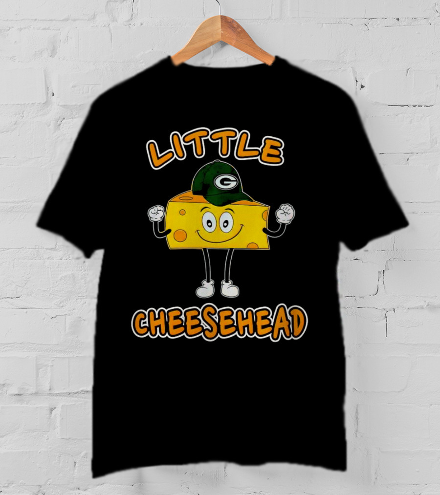 Green Bay Packers Little Cheesehead Illustration With Football Helmet T-Shirt