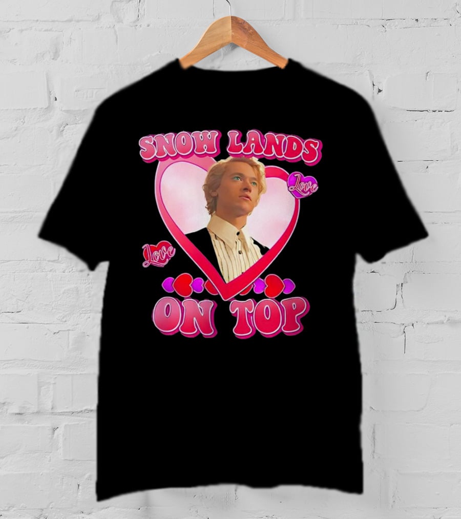 Snow Lands Love On Top Heart Framed Portrait Romance T-Shirt