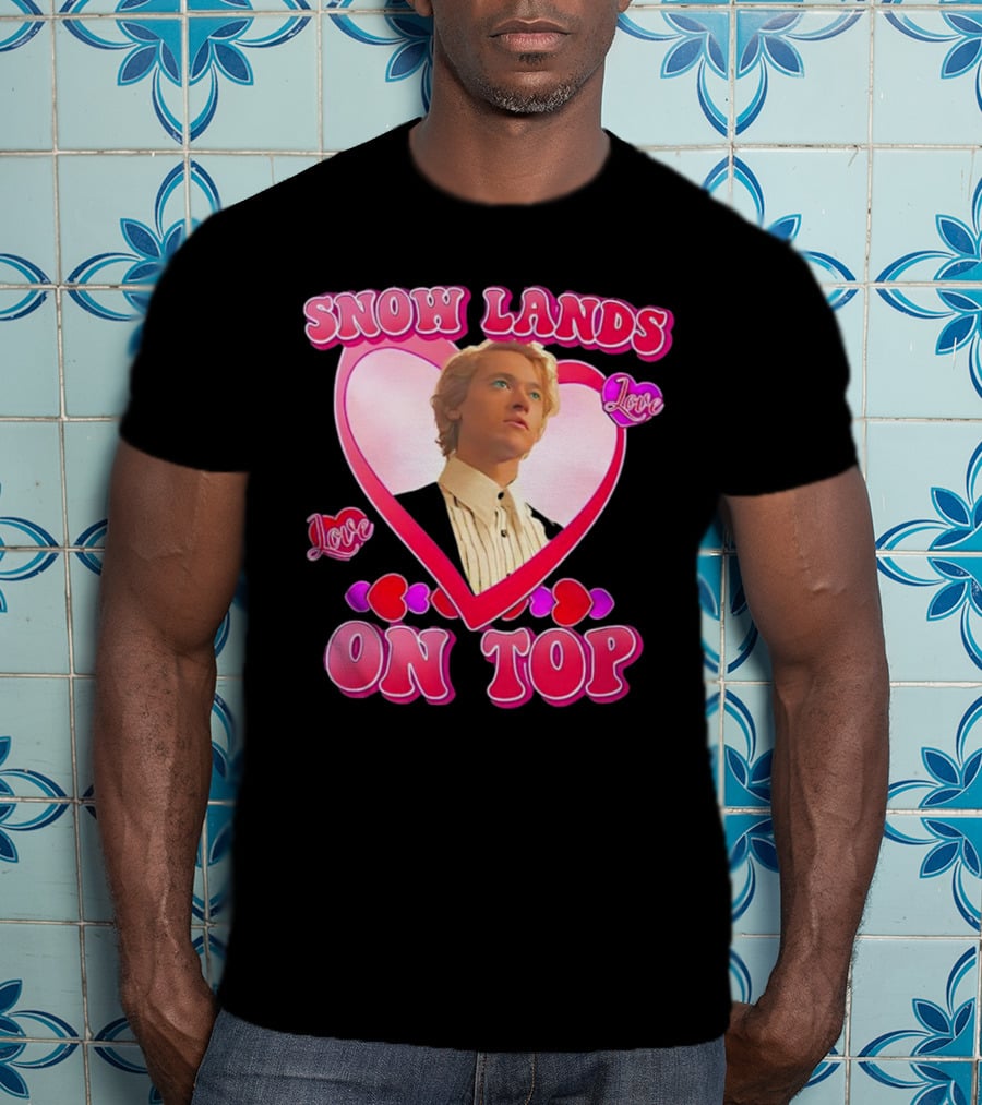 Snow Lands Love On Top Heart Framed Portrait Romance T-Shirt