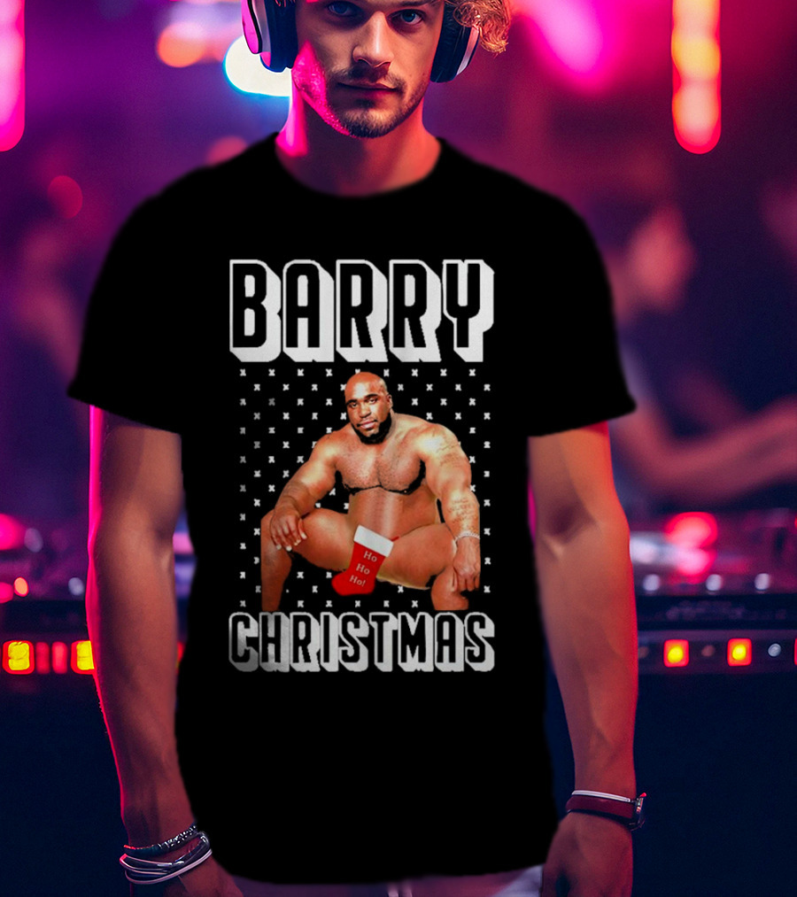 Barry Christmas Ho Ho Ho Stocking Holiday T-Shirt