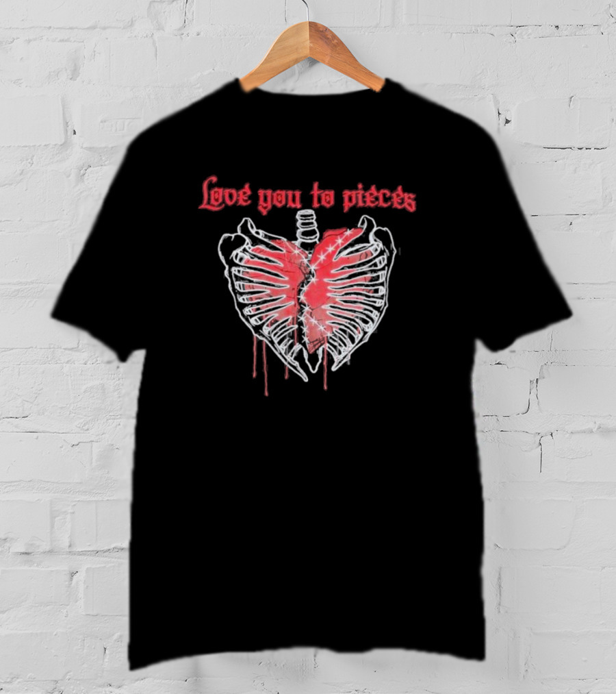 Love You To Pieces Rib Cage Heart T-Shirt
