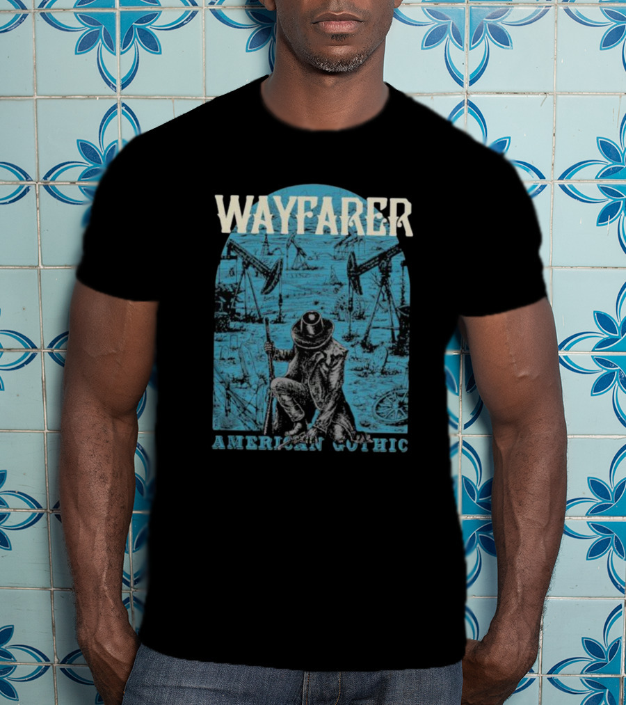 WAYFARER Oil Rig Cowboy American Gothic T-Shirt