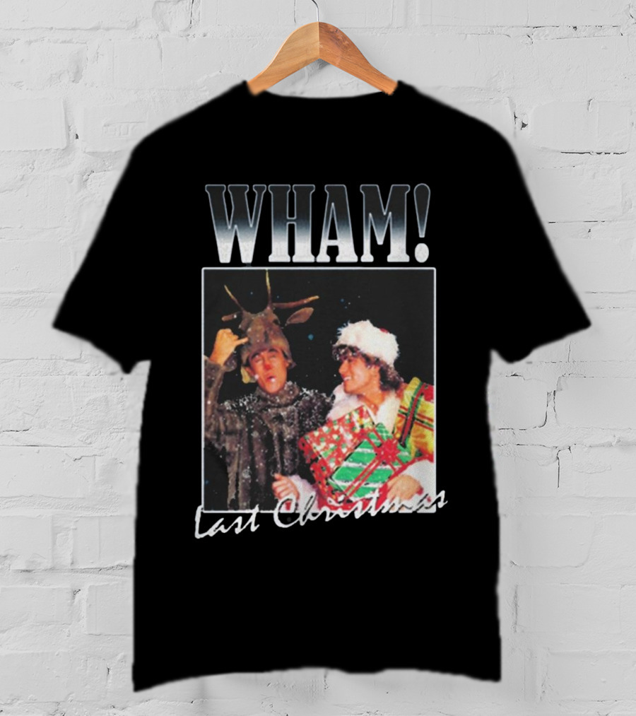 WHAM Last Christmas Reindeer And Santa Costume Scene T-Shirt