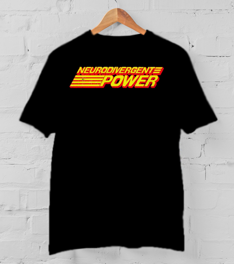 Neurodivergent Power Bold Yellow Red Stripes Empowerment T-Shirt