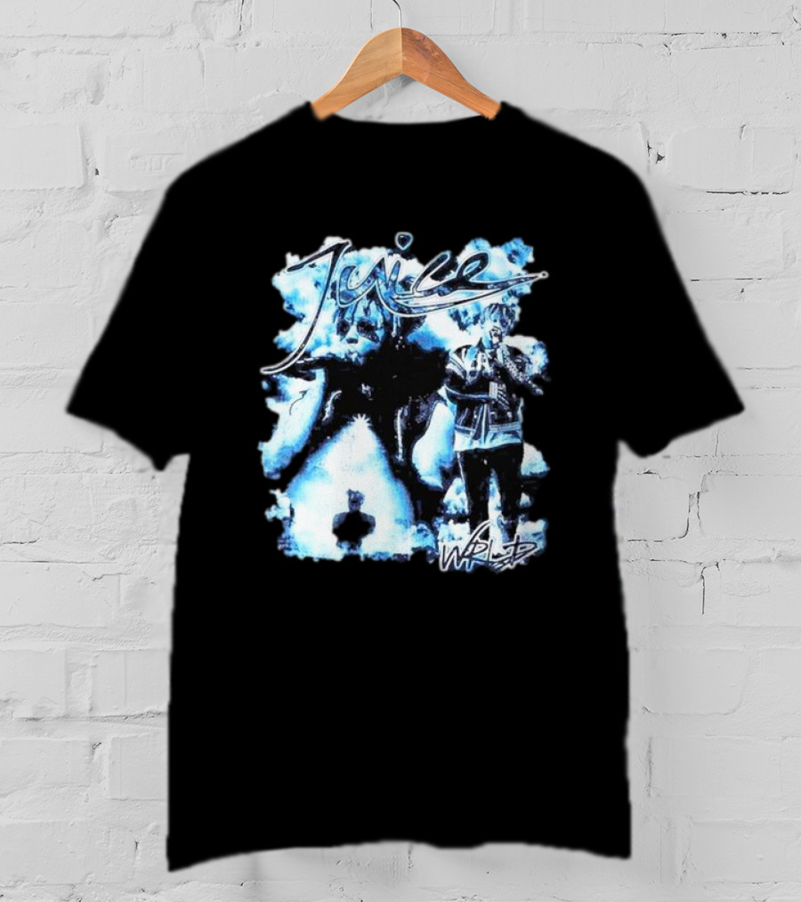 Juice Wrld Blue Collage With Signature Style Elements T-Shirt