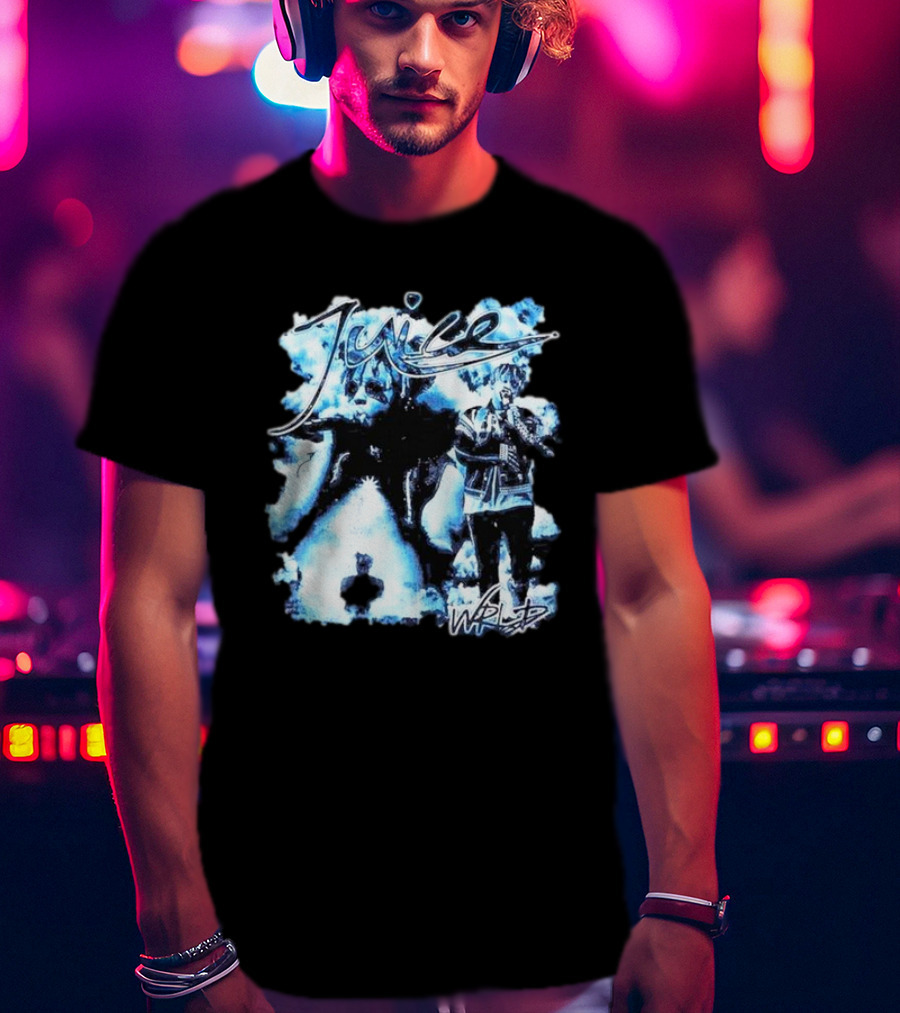 Juice Wrld Blue Collage With Signature Style Elements T-Shirt