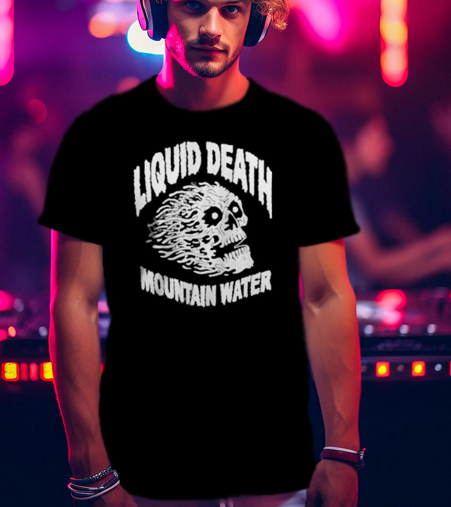 Liquid Death Mountain Water Skull T-Shirt
