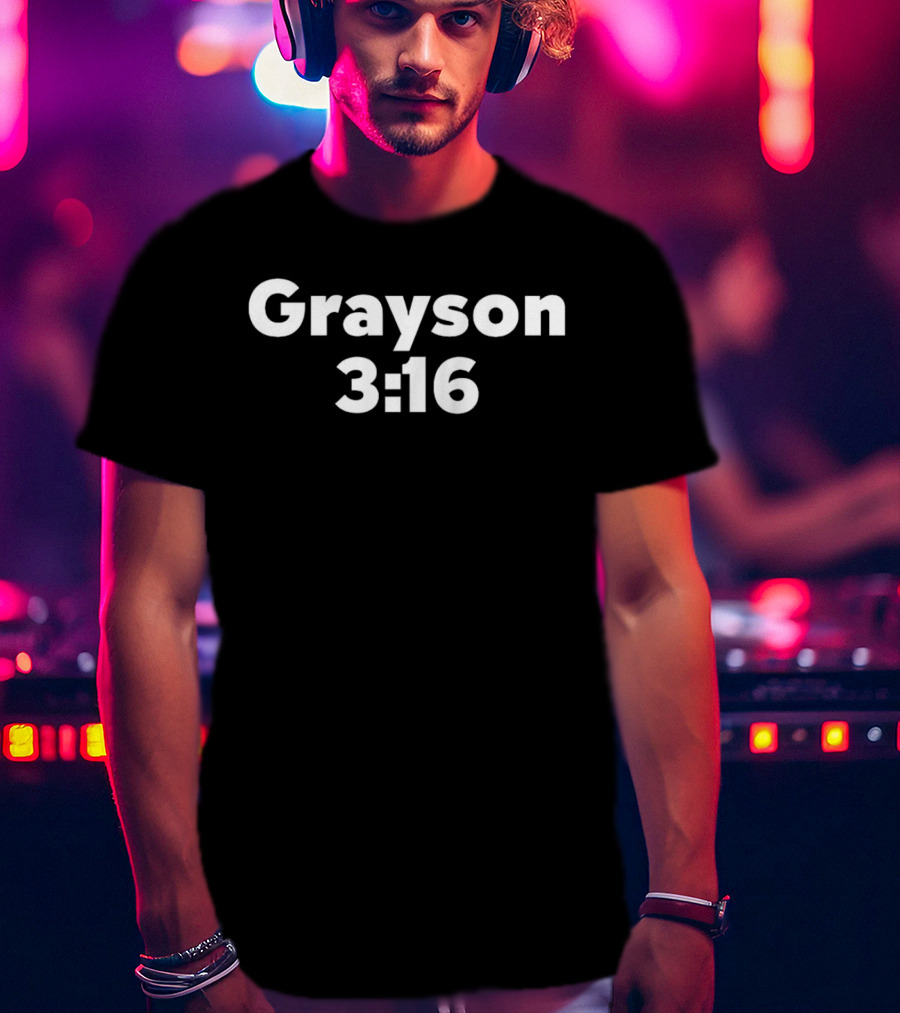 Grayson 3 16 Wrestling Style Fan T-Shirt