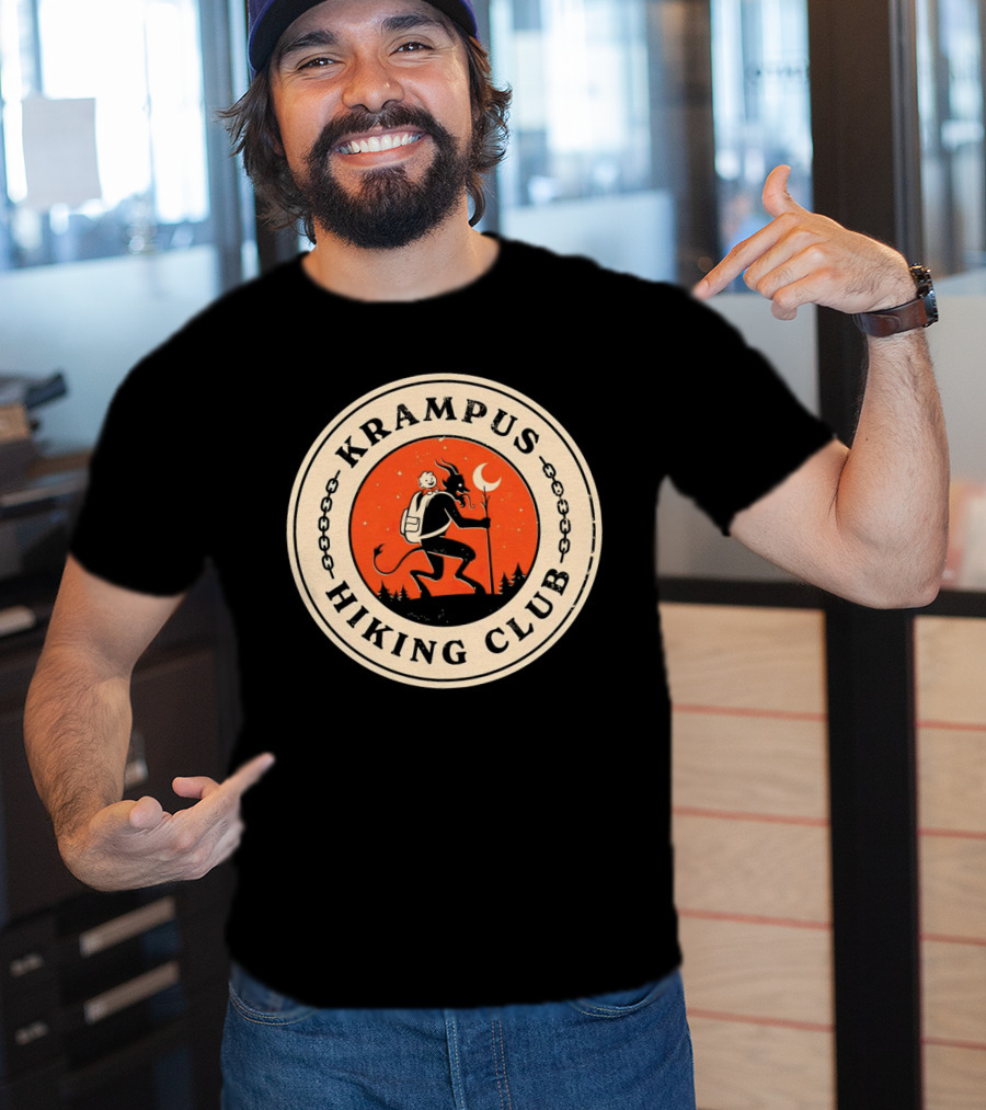 Krampus Hiking Club Moonlit Forest Adventure T-Shirt