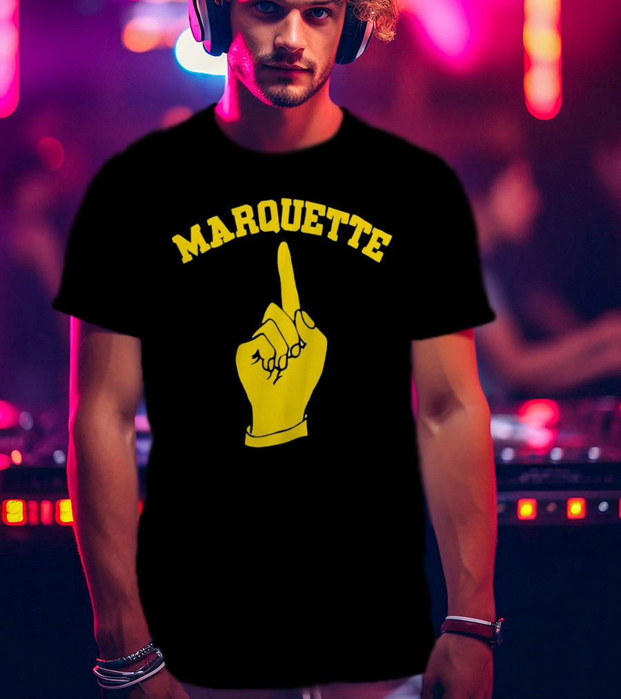 Marquette Yellow Number One Finger T-Shirt