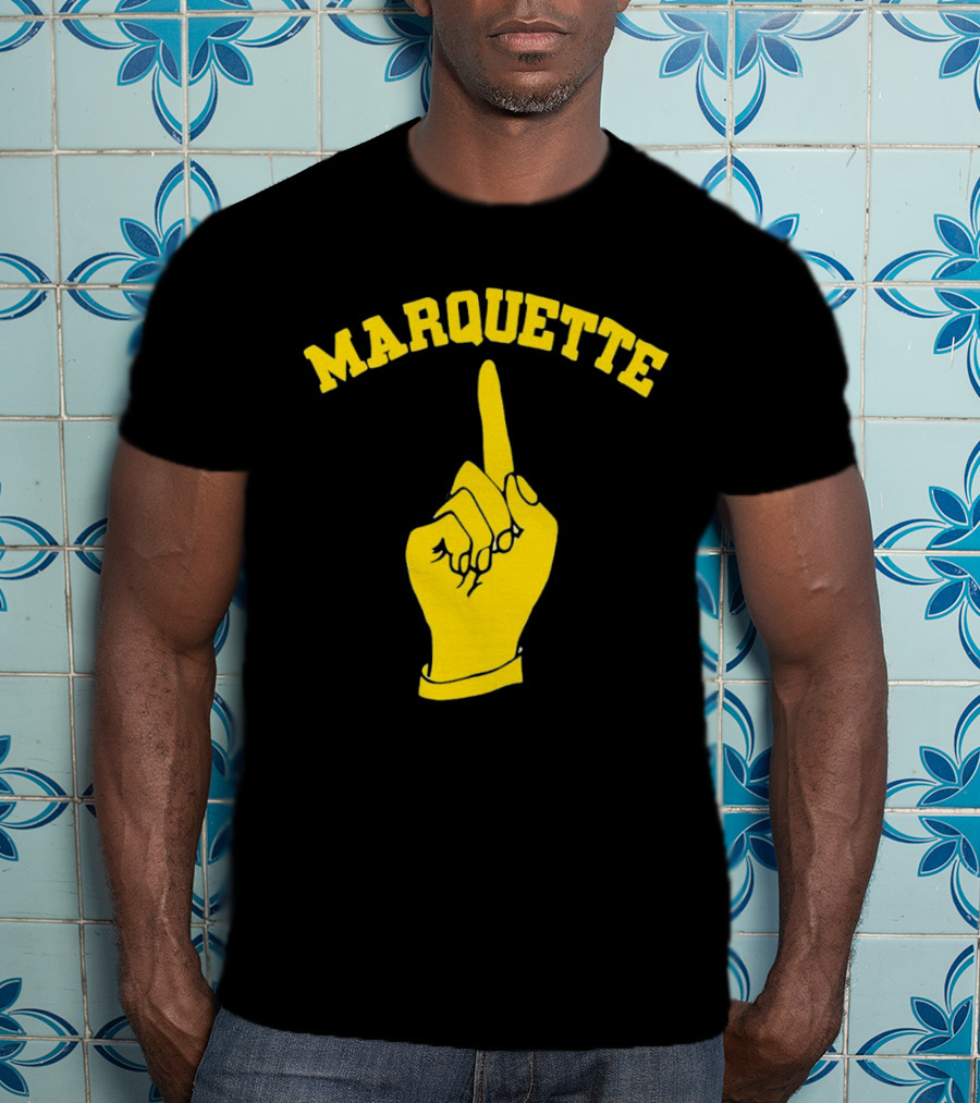 Marquette Yellow Number One Finger T-Shirt