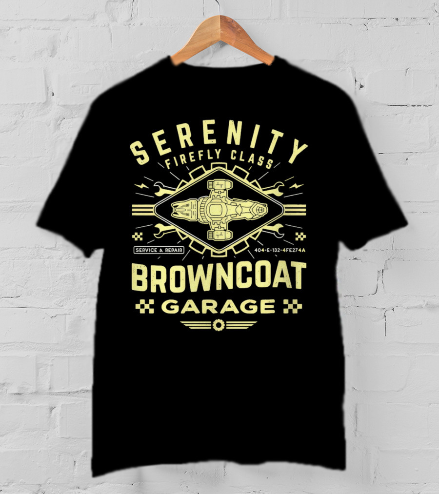Serenity Firefly Class Browncoat Garage Service And Repair T-Shirt