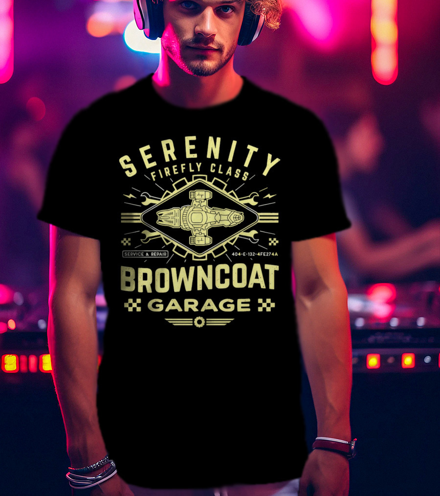 Serenity Firefly Class Browncoat Garage Service And Repair T-Shirt