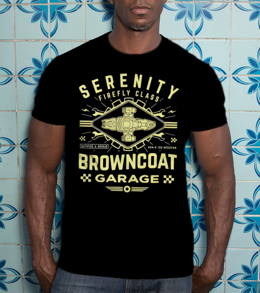 Serenity Firefly Class Browncoat Garage Service And Repair T-Shirt