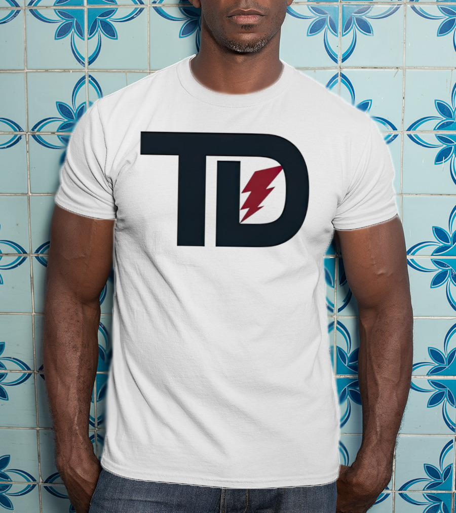 TD Logo With Red Lightning Bolt Tank Dell Houston Texans Football T-Shirt