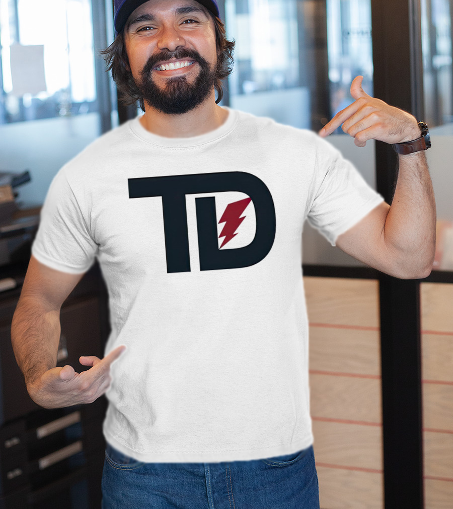TD Logo With Red Lightning Bolt Tank Dell Houston Texans Football T-Shirt