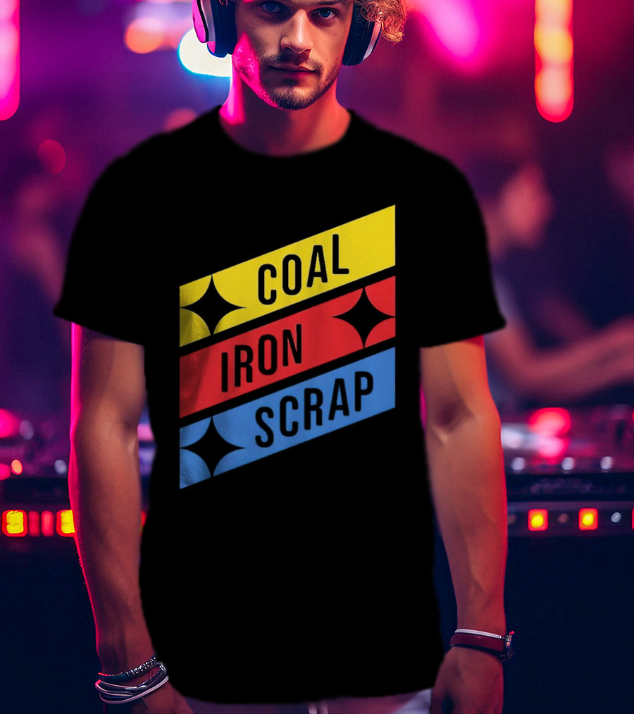 Coal Iron Scrap Pittsburgh Steelers Logo Elements T-Shirt