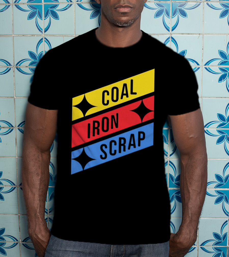 Coal Iron Scrap Pittsburgh Steelers Logo Elements T-Shirt