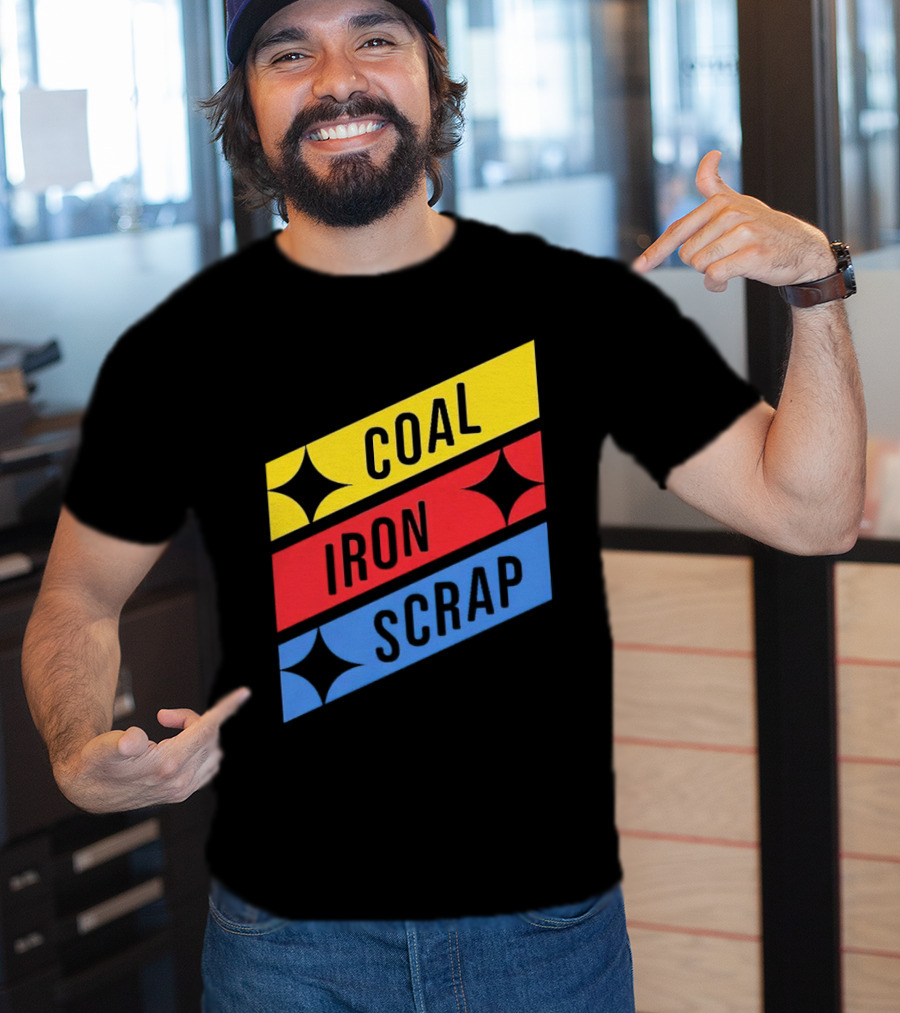 Coal Iron Scrap Pittsburgh Steelers Logo Elements T-Shirt
