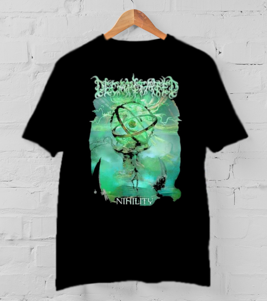 Decapitated Nihility Atomic Symbol Surreal Green Landscape T-Shirt