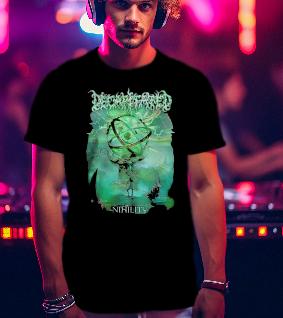 Decapitated Nihility Atomic Symbol Surreal Green Landscape T-Shirt