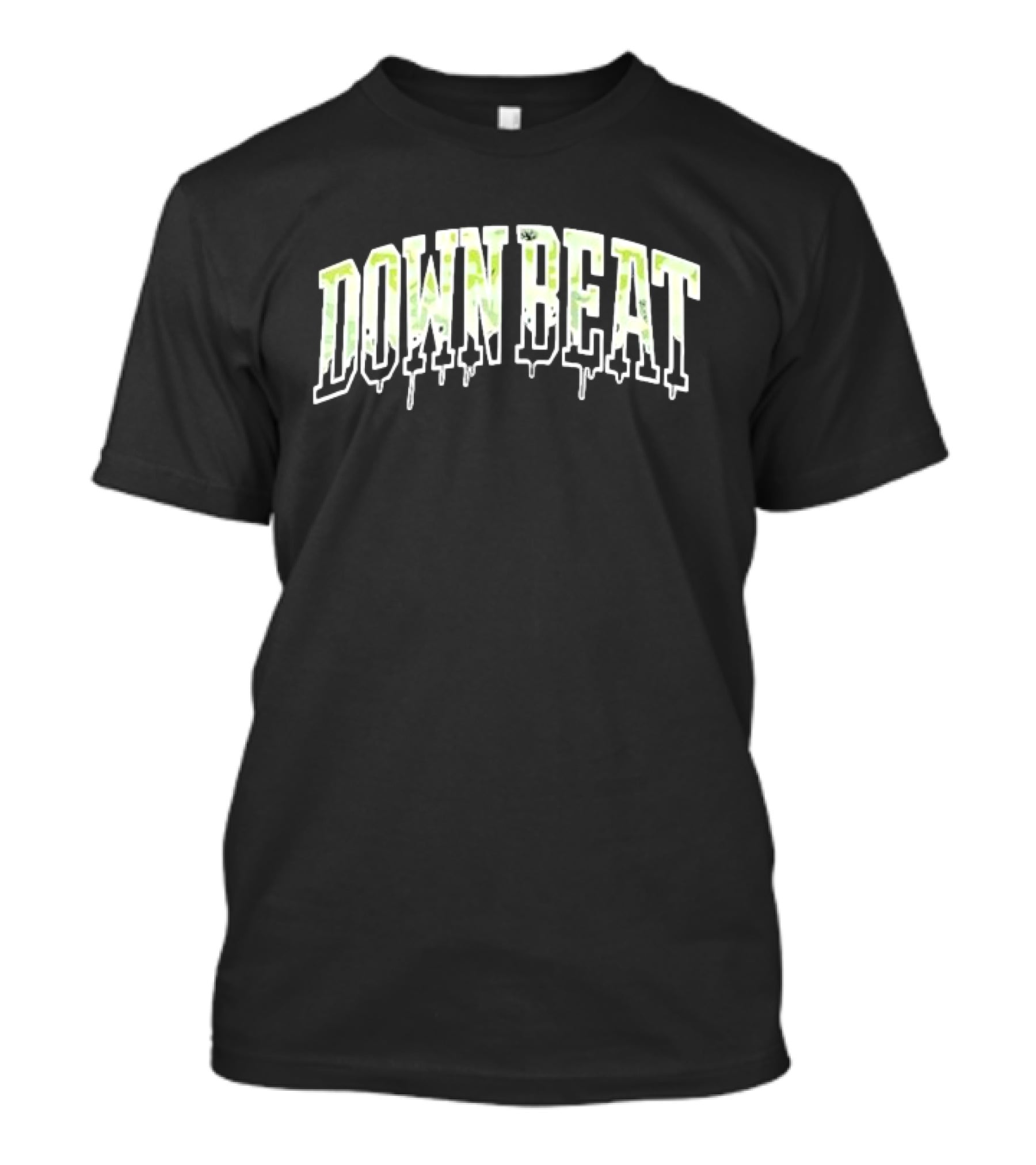Downbeat Camo Varsity Drip Text T-Shirt