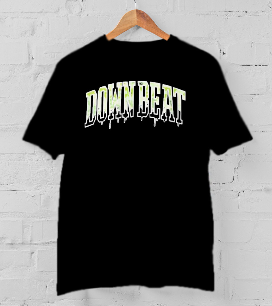 Downbeat Camo Varsity Drip Text T-Shirt