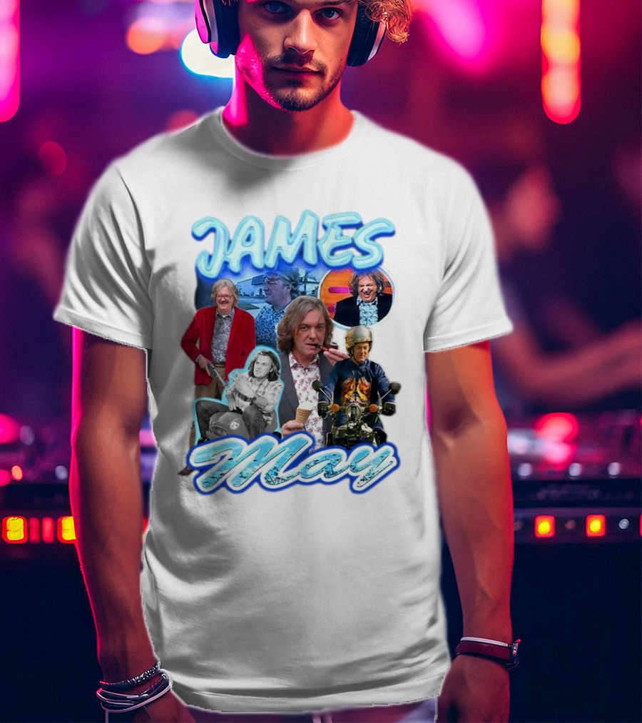 James May Vintage Ice Cream Motorbike Collage T-Shirt