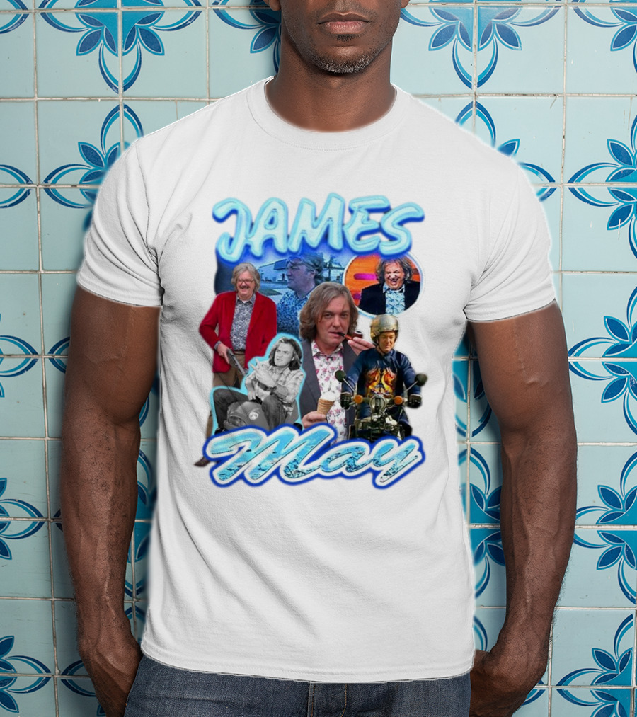 James May Vintage Ice Cream Motorbike Collage T-Shirt