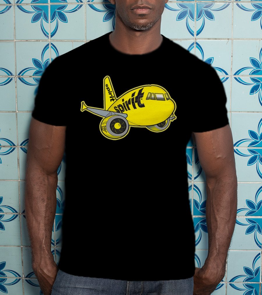 Spirit Airlines Airbus Cartoon Airplane T-Shirt
