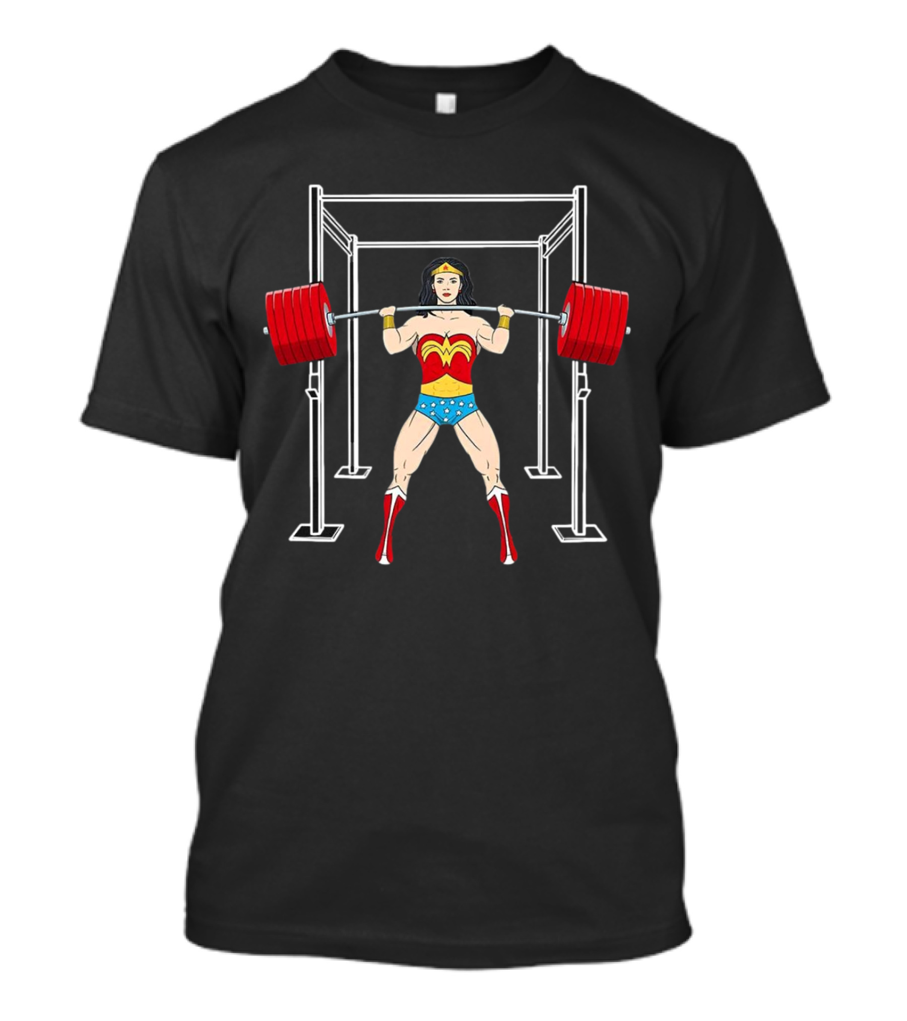 Wonder Woman Lifting Weights Gym Workout T-Shirt