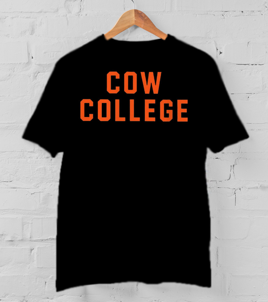 Cow College Bold Orange Text T-Shirt