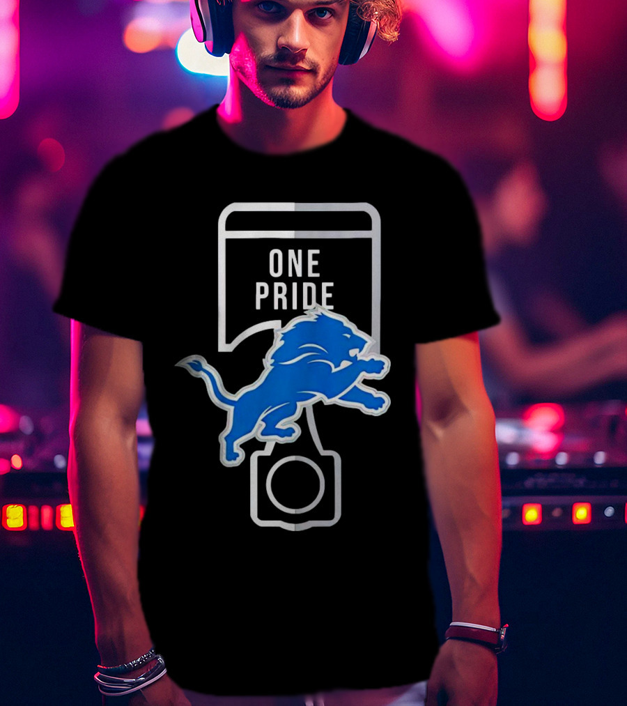 Detroit Lions One Pride Blue Lion T-Shirt