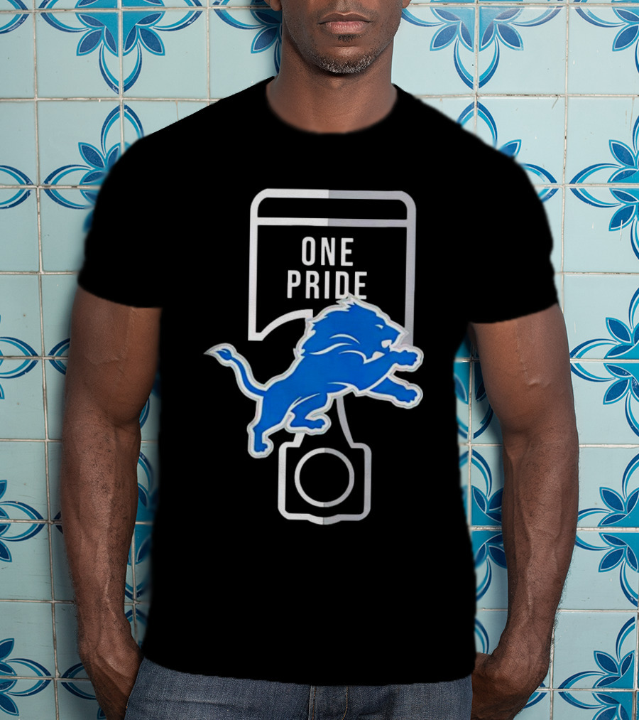 Detroit Lions One Pride Blue Lion T-Shirt