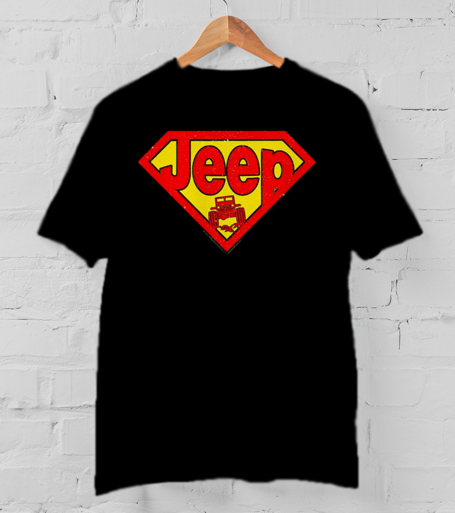 Jeep Super Red Yellow Emblem Superman Style 4x4 Off-Road T-Shirt