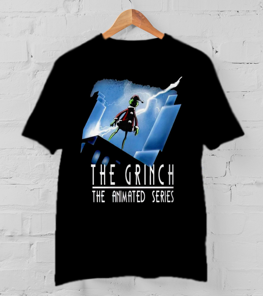 The Grinch Striking Pose Under Lightning In The Animated Series T-Shirt
